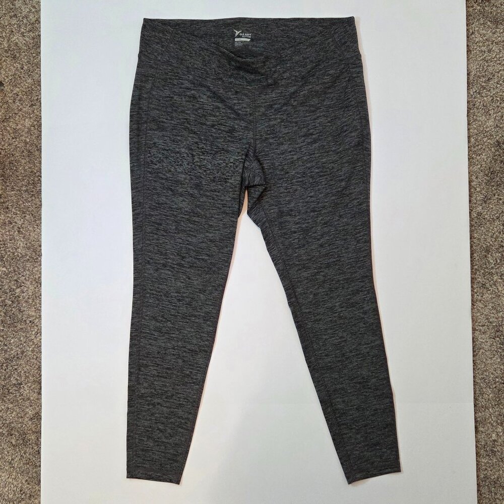 Old Navy Active Go-Dry Leggings, Charcoal Heather Gray, Women XXL, Never Worn